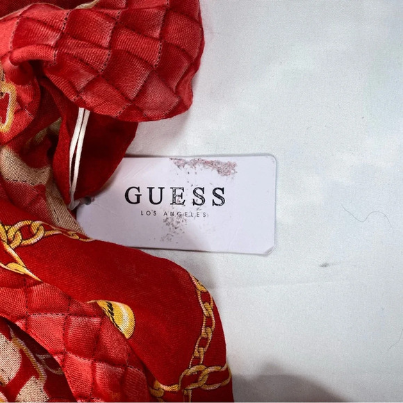 Guess | Red and Gold Scarf - New with Tags - Picture 3 of 3